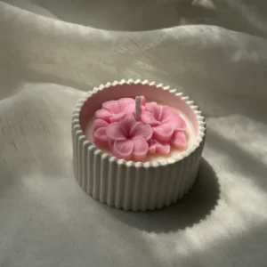 Vela de resina con flor