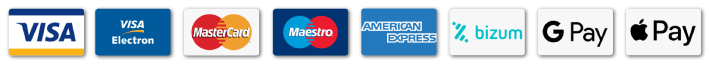 Iconos tarjetas + Bizum + Google Pay + Apple Pay